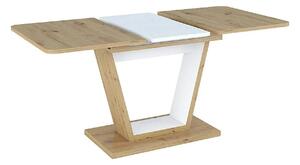 Masa extensibila NIGEL, stejar artisan/alb, PAL laminat, 120/160x80x76