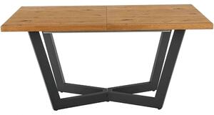 Masa extensibila MASSIVE, stejar/negru, furnir/metal, 160-250x90x77 cm