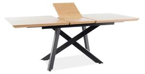 Masa extensibila CAPITOL, stejar/negru, PAL laminat/metal, 160/200x90x