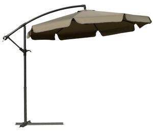 Outsunny Umbrela Suspendată cu Copertină Reglabilă, Bază în Cruce, Orificii de Ventilaţie şi Manivelă, 2.7x2.7 m, Cafeniu | Aosom Romania