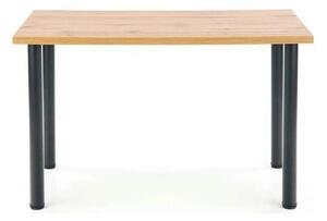 Masa MODEX 2, stejar/negru, PAL/otel, 120x68x75 cm