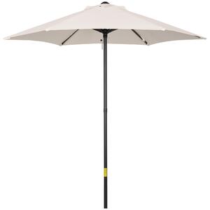 Outsunny Umbrelă de Grădină Înclinabilă cu Orificii de Ventilație și 6 Spițe din Aluminiu, 2x2 m, Alb Crem | Aosom Romania