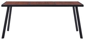 Masă de bucătărie, lemn închis & negru, 180 x 90 x 75 cm, MDF