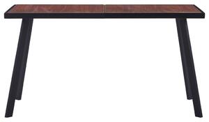 Masă de bucătărie, lemn închis & negru, 140 x 70 x 75 cm, MDF