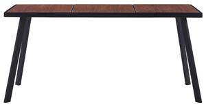 Masă de bucătărie, lemn închis & negru, 160 x 80 x 75 cm, MDF
