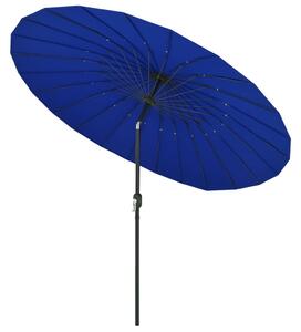 Umbrelă de soare de exterior, stâlp aluminiu, azuriu, 270 cm