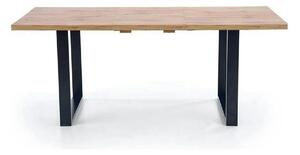 Masa extensibila VENOM, stejar wotan/negru, PAL/otel, 160-210x90x74 cm