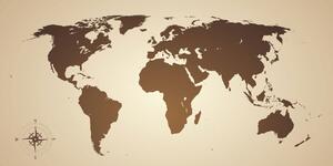 Tablou harta lumii în nuanțe maro