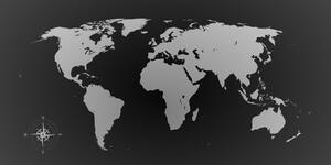 Tablou harta lumii în nuanțe gri