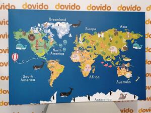 Tablou harta lumii cu animale tradiționale