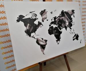 Tablou harta lumii în design grafic vectorial în design alb-negru