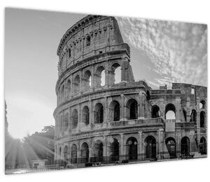 Tablou - Colosseum din Roma, alb-negru (90x60 cm)