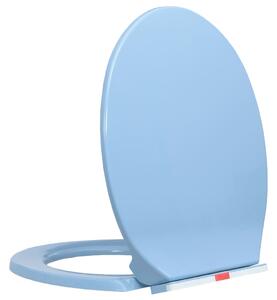Capac WC închidere silențioasă eliberare rapidă albastru oval