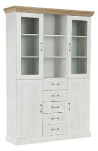 Vitrina ROYAL W2D, pin nordic/stejar salbatic, PAL melaminat/plinte de