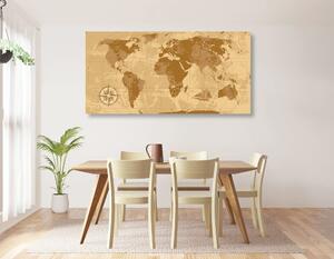 Tablou harta rustică a lumii