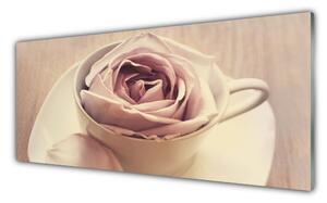 Tablou pe sticla Cupa Rose Art White Bej