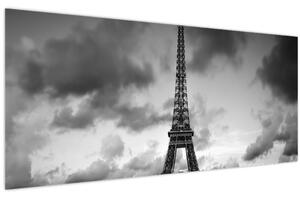 Tablou - Turnul Eiffel și mașina roșie (120x50 cm)