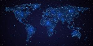 Tablou harta lumii cu cerul nocturn