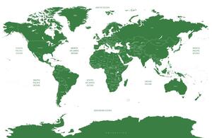 Tablou harta lumii cu state individuale în culoare verde
