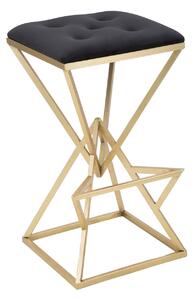 Scaun de bar Piramid, Mauro Ferretti, 40x40x75 cm, fier, auriu/negru