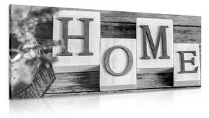 Tablou litere HOME în design alb-negru