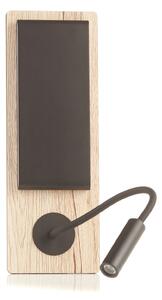 Lampă de perete FARO BARCELONA, Mood, Negru, dormitor, Lemn, Design