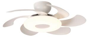 Ventilator de tavan cu LED Flower, alb, motor de curent continuu, silențios, Mantra Iluminación, Flower, reglabil, Alb, Camera de zi, Plastic, Modern