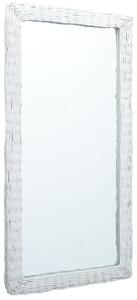 Oglindă, alb, 120 x 60 cm, răchită