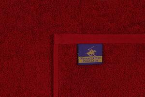 Set 2 prosoape de baie 408, Beverly Hills Polo Club, 70x140 cm, bumbac, rosu/gri