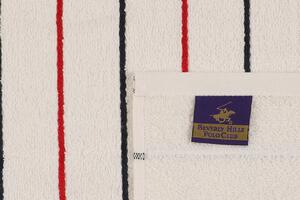 Set 2 prosoape de baie 407, Beverly Hills Polo Club, 70x140 cm, bumbac, alb/gri