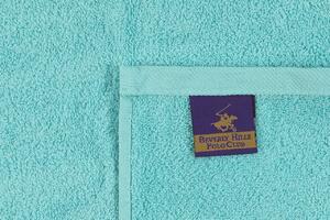 Set 2 prosoape de baie 408, Beverly Hills Polo Club, 70x140 cm, bumbac, caramel/petrol/albastru