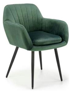 Scaun K429, verde/negru, stofa catifelata/metal, 58x53x80 cm