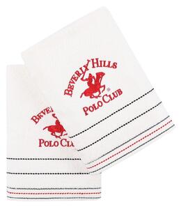 Set 2 prosoape de baie 403, Beverly Hills Polo Club, 70x140 cm, bumbac, alb