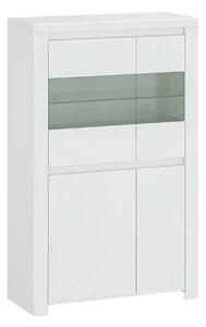 Vitrina LINGO, alb, PAL laminat, sticla, 98x42x157 cm