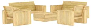 Set mobilier de grădină, 5 piese, lemn de pin tratat