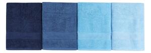 Set 4 prosoape de baie 801, Beverly Hills Polo Club, 70x140 cm, bumbac, albastru