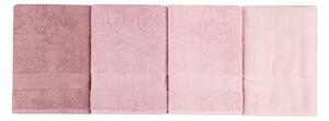 Set 4 prosoape de baie 801, Beverly Hills Polo Club, 70x140 cm, bumbac, roz pudra