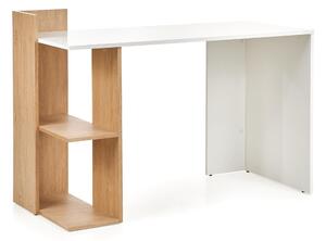 Birou Houston 825, Alb, Stejar auriu, PAL laminat, 74x122x57cm, 21.5 kg