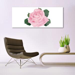 Tablou pe sticla Rose Floral Roz Verde