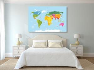 Tablou pe plută harta lumii excepțională