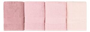 Set 4 prosoape 801, Beverly Hills Polo Club, 50x90 cm, bumbac, roz pudra