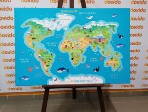 Tablou harta geometrică a lumii pentru copii
