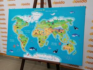 Tablou harta geometrică a lumii pentru copii