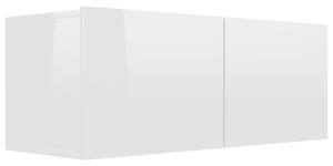Comodă TV, alb extralucios, 80 x 30 x 30 cm, PAL