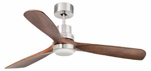 Ventilator de tavan cu LED Lantau L, Ø132 cm, nichel/pin închis la culoare FARO BARCELONA, Lantau L LED, reglabil, Gri, Camera de zi, Metal