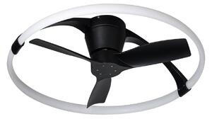 Ventilator de tavan cu LED Nepal Mini, cu aplicație, negru/alb - Mantra Mantra Iluminación, Nepal Mini, reglabil, Negru, Camera de zi, Metal, Modern