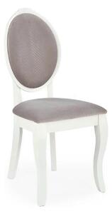 Scaun alb cu gri VELO, gri/alb, stofa catifelata/lemn, 44x53x96 cm