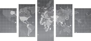Tablou 5-piese harta lumii eclozată