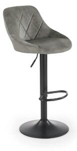 Scaun de bar rotativ H101, stofa catifelata gri - Bluvel 14, 47x45x106