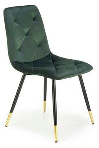 Scaun K438, verde inchis/negru, stofa catifelata/metal, 45x50x86 cm